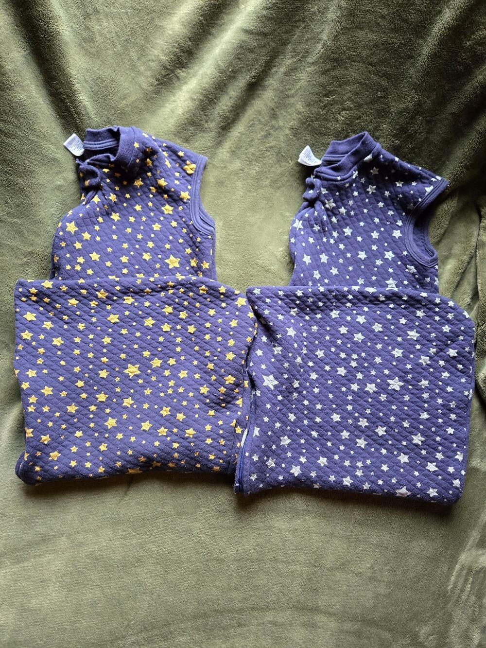 Lot of 2 Hudson Baby Sleep Sacks Wearable Blankets Navy Blue Stars 18-24 Months